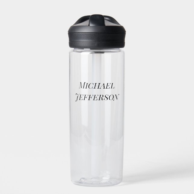 Botella De Agua Clásico Creativo de moda Negro y Blanco (Delante)