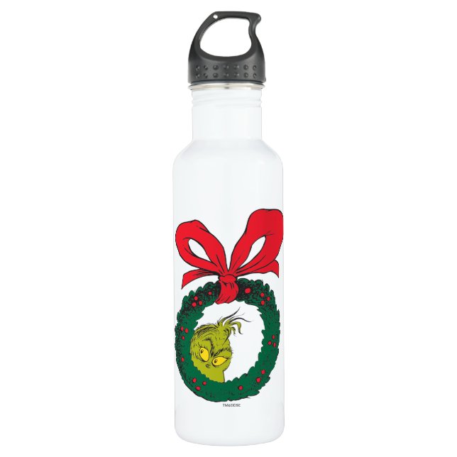 Botella De Agua Classic The Grinch | Christmas Wreath (Anverso)