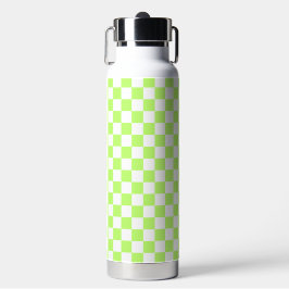 Botella De Agua Classic visual lime checkerboard