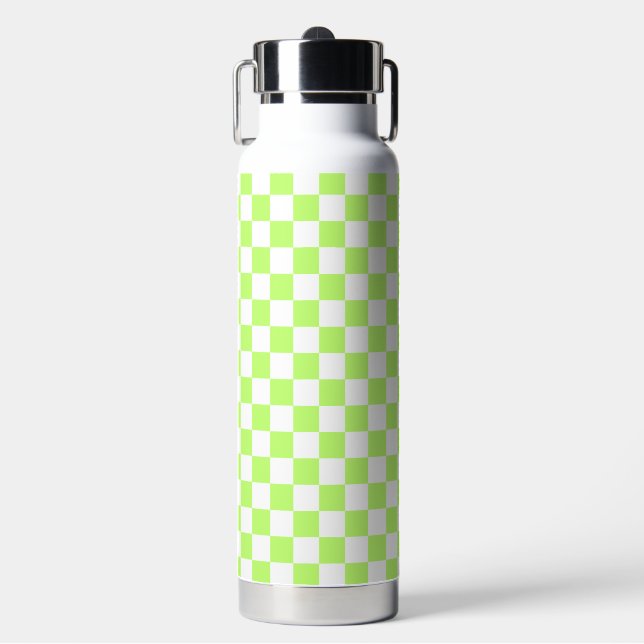 Botella De Agua Classic visual lime checkerboard  (Frente)