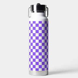 Botella De Agua Classic visual purple checkerboard
