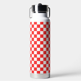 Botella De Agua Classic visual red checkerboard