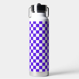Botella De Agua Classic visual violet checkerboard
