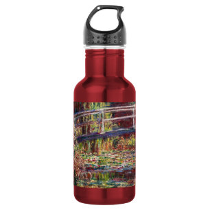 Botella De Agua Claude Monet - Estanque de nenúfares, Armonía Rosa