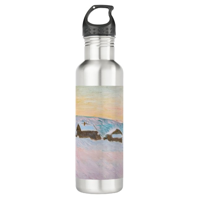 Botella De Agua Claude Monet - Paisaje noruego, casas azules (Anverso)