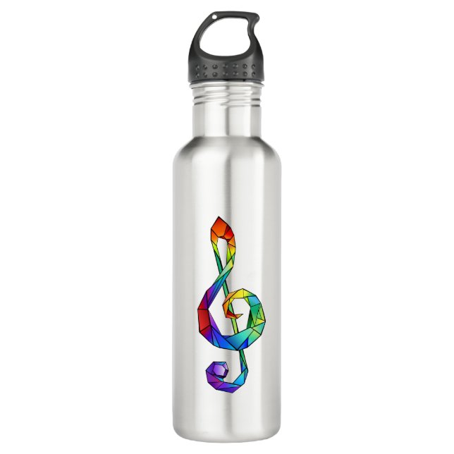 Botella De Agua Clave musical del arcoiris (Anverso)