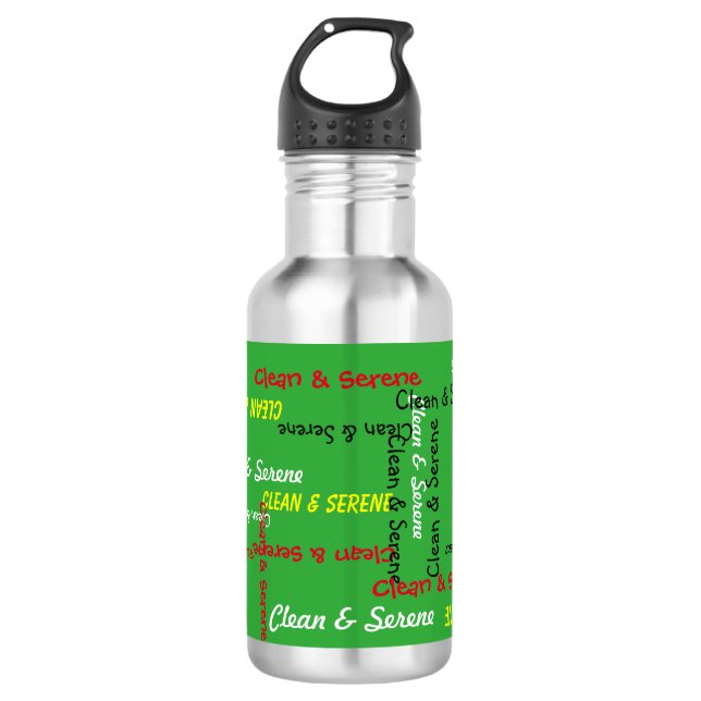 Botella De Agua Clean and Serene, Green (Anverso)