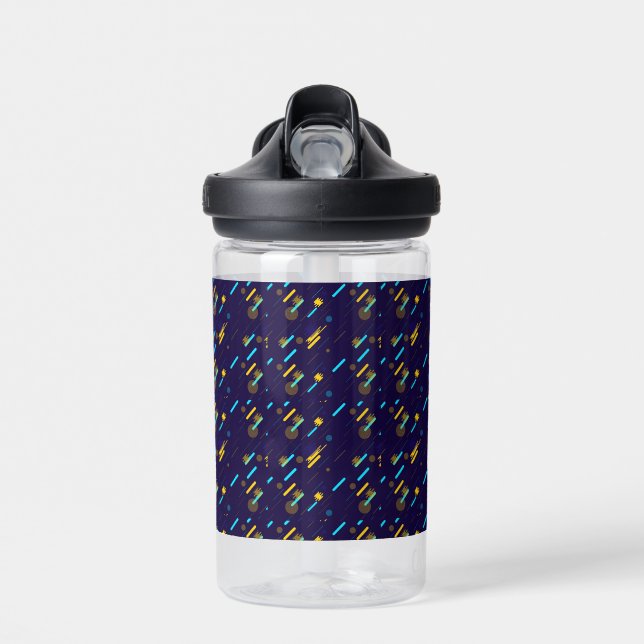 Botella De Agua Clear plastic sippy cup with a dark blue sleeve (Delante)