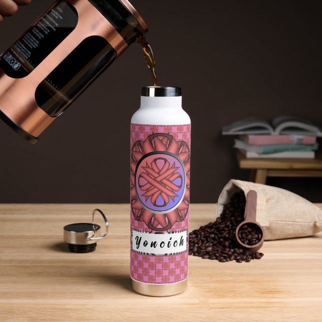 Botella De Agua Clover Ribbon rosa por Kenneth Yoncich (Café)