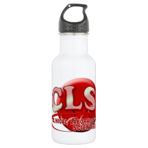 BOTELLA DE AGUA CLS RBC LOGO CÉLULAS DE SANGRE CLÍNICA LABORAL CIE