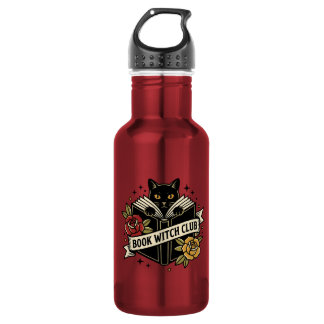 Botella De Agua Club de brujas gato logo libro