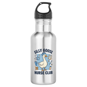 Botella De Agua Club de Enfermeras Ganso Tonto Diseño de Enfermera