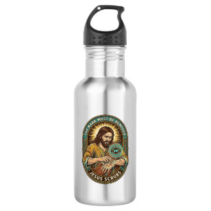 Botella De Agua Club de Jesús Sello en Mano No se Limpia Humor Mañ