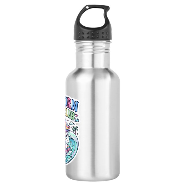Botella De Agua Club de Surf Unicornio (Anverso)