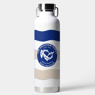 Botella De Agua Club de Yates Vintage Navy Tiburón Náutico Familia