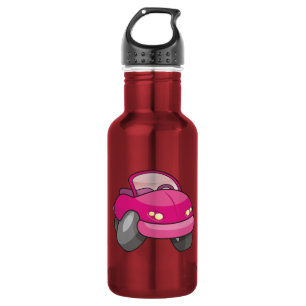 Botella De Agua Coche de dibujos animados rosa