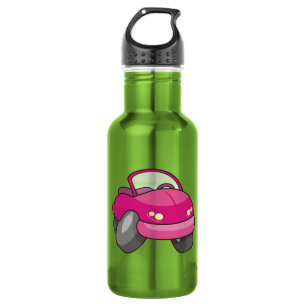 Botella De Agua Coche de dibujos animados rosa