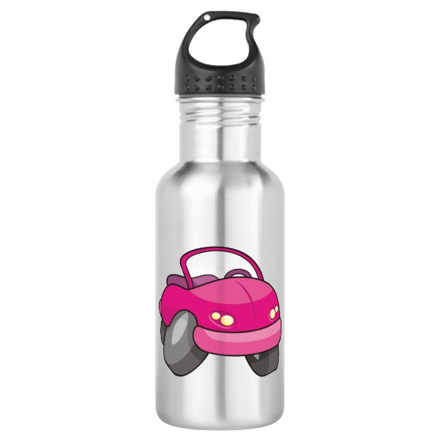Botella De Agua Coche Personalizado rosa (Anverso)
