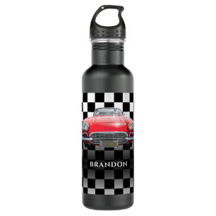 Botella De Agua Coche Red Sport, nombre blanco, control B/W