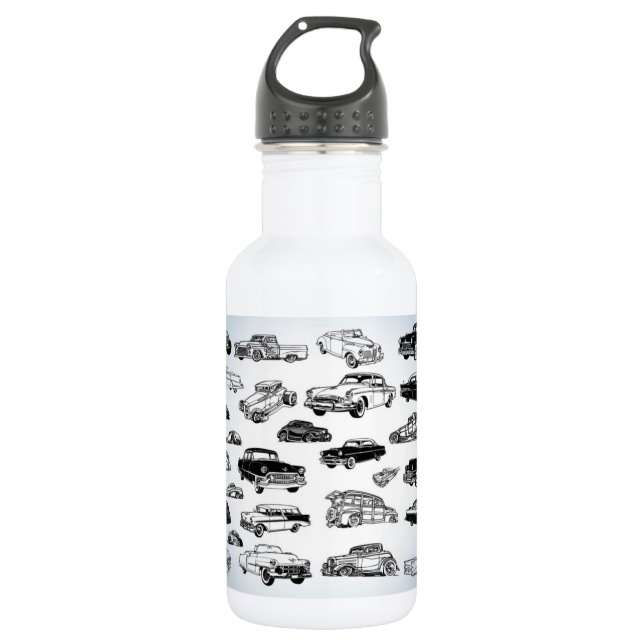 Botella De Agua Coches clásicos frescos (Anverso)