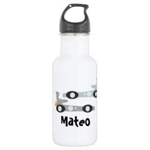 Botella De Agua Coches de carreras retro para niños