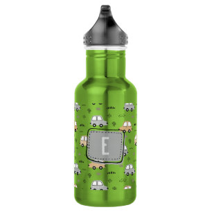 Botella De Agua Coches de dibujos animados Monograma personalizado