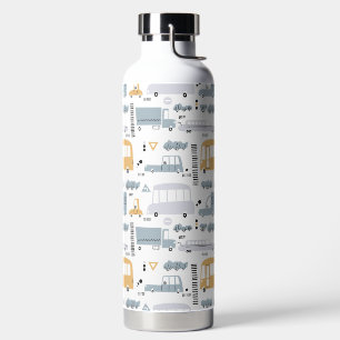 Botella De Agua Coches recortados en el patrón de tráfico