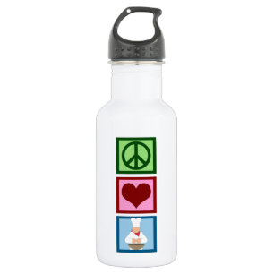 Botella De Agua Cocinero del amor de la paz