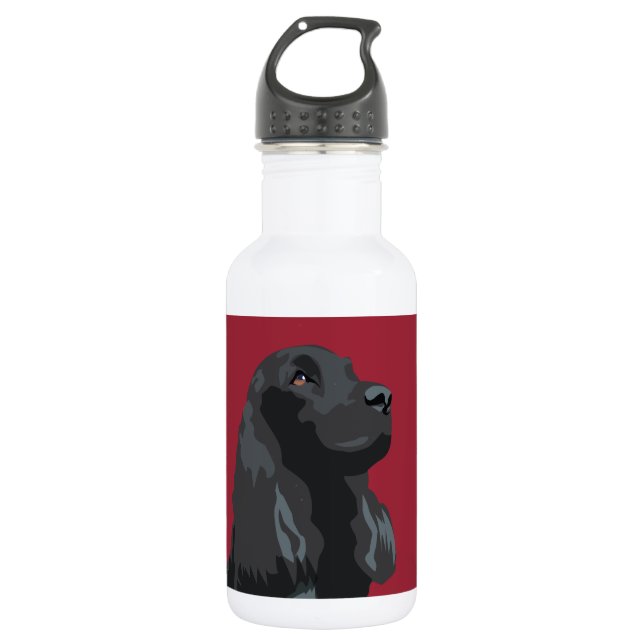 Botella De Agua Cocker Spaniel - Negro - Plantillas de raza básica (Anverso)