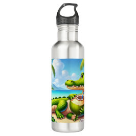 BOTELLA DE AGUA COCODRILLO CON AGUA DE COCO