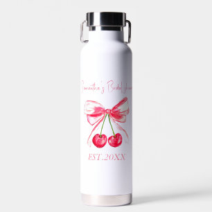 Botella De Agua Cocota Rosa Lazo Cereza Despedida de soltera