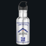 Botella De Agua Código QR para logotipos profesionales<br><div class="desc">Clásico y Simple — Su logotipo de negocio y código QR más número de teléfono (o su texto) en esta botella de agua de acero inoxidable. También puede coincidir el color del texto, el borde y el QR con los colores de su empresa. Cualquier pregunta de diseño (O ASISTENCIA CAMBIANDO...</div>