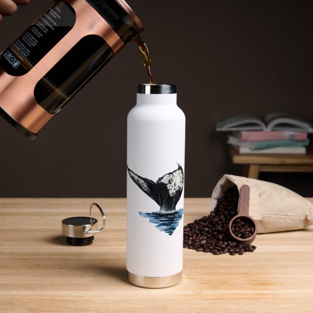 Botella De Agua Cola de Ballena (Café (girado))