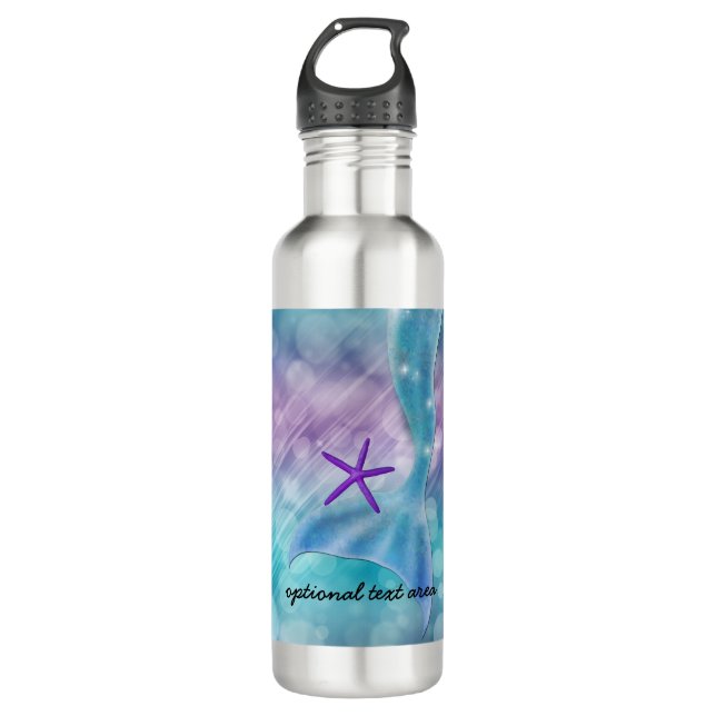Botella De Agua Cola De Sirena Encantada Bajo El Mar (Anverso)