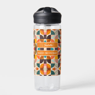 Botella De Agua Colección de cuadrados abstractos de moda retro