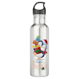 Botella De Agua Colección de navidad de pingüinos cutáneos #1