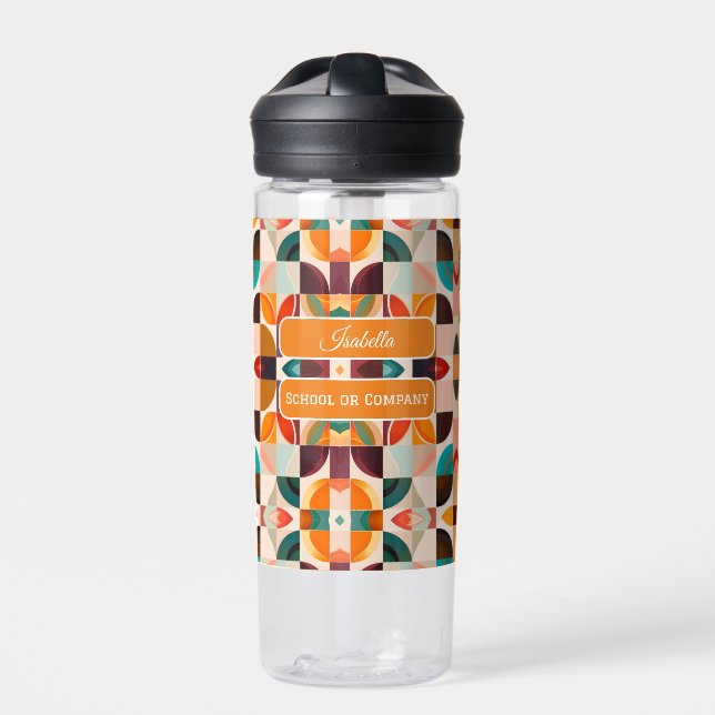 Botella De Agua Colección de plazas abstractas de moda Retro (Delante)
