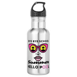 Botella De Agua Colegio de despedidas Hola piscina de verano