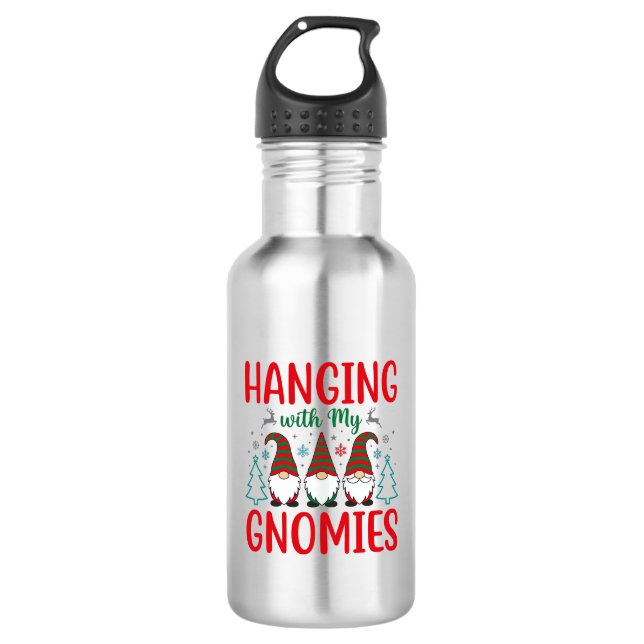 Botella De Agua Colgando Con Mis Gnomos Gnomos De Navidad (Anverso)