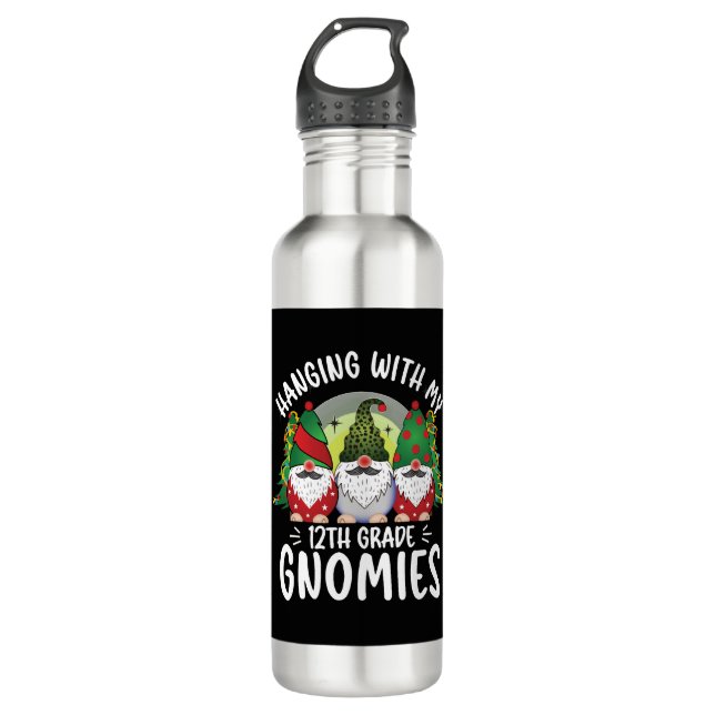 Botella De Agua Colgando con mis Navidades de gnomies de grado (Anverso)