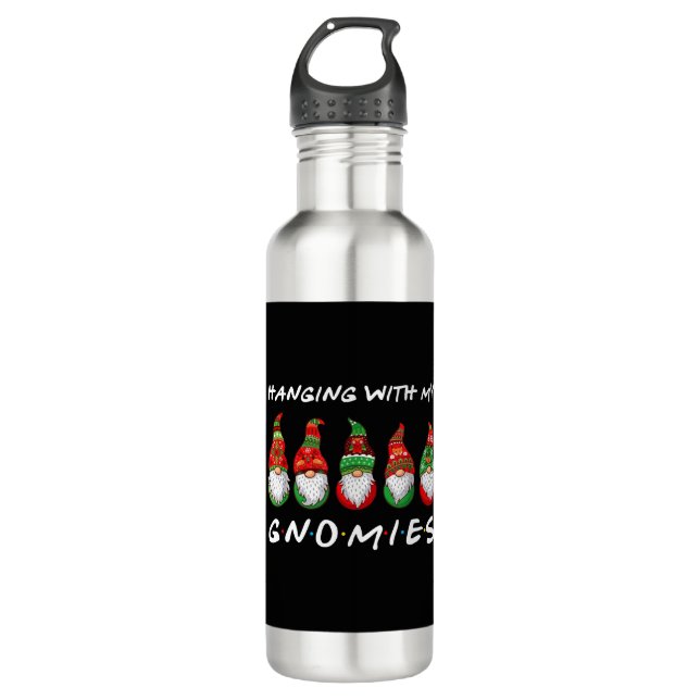 Botella De Agua Colgar con mis Navidades de Gnomies Gnome (Anverso)
