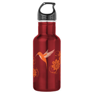 Botella De Agua Colibri y flores