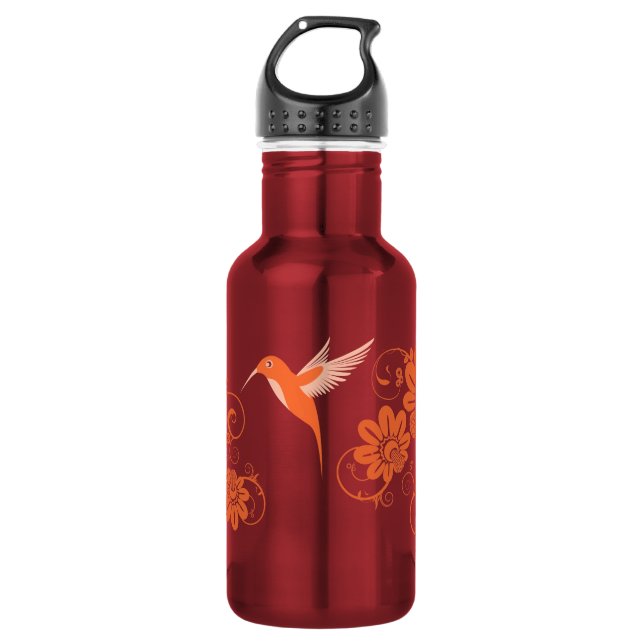 Botella De Agua Colibri y flores (Anverso)