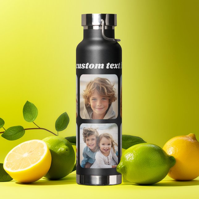 Botella De Agua Collage de fotos - 6 Fotos Collage Personalizado T (Personalized water bottle with a photo collage)