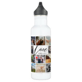 Botella De Agua Collage de fotos de personalizado de amor moderno 