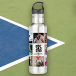 Botella De Agua Collage de fotos Guay moderno mejor padre de la hi<br><div class="desc">Frasco de agua de collage de fotos de Instagram moderno y personalizado para la MEJOR PADRE DE LA HISTORIA. Un regalo perfecto para el día del padre o un regalo de cumpleaños. ¡Le encantará llevar a su gente favorita dondequiera que vaya!</div>