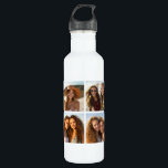 Botella De Agua Collage de fotos personalizado con fotos cuadradas<br><div class="desc">Usa tus fotos o fotos favoritas para hacer un toque divertido para compartir con tus amigos.</div>