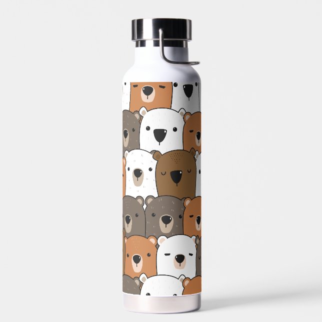 Botella De Agua Collage de rostros de oso lindo (Izquierdo)