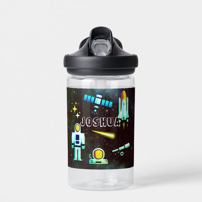 Botella De Agua Collage de un astronauta divertido personalizado (Delante)