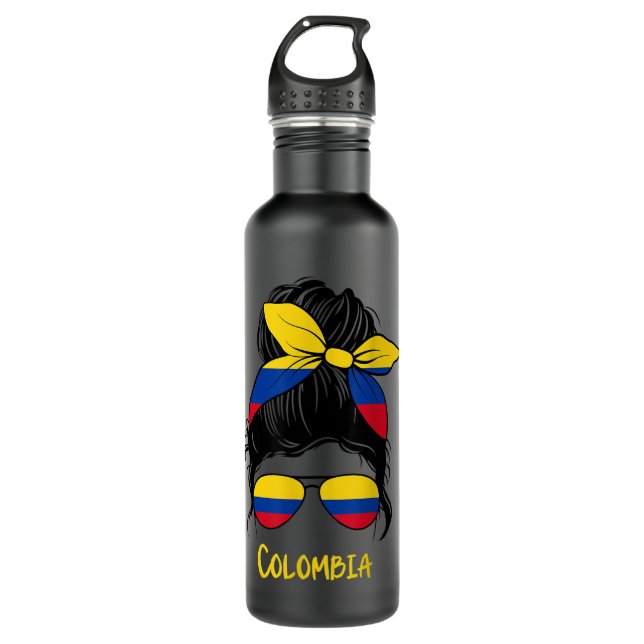 Botella De Agua Colombiana Chica colombiana Mujer colombia (Anverso)